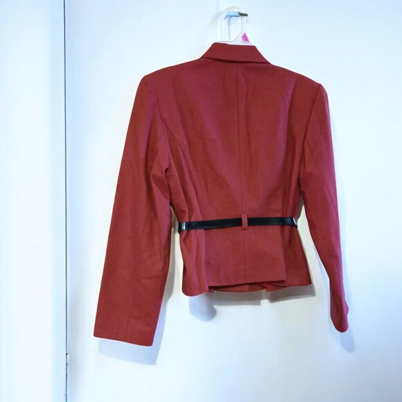 Vintage-Inspired Cherry Red Peplum Jacket Chic Polished with Patent Belt… NWOT - Picture 6 of 10